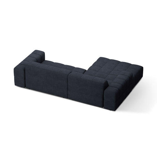 Cosmopolitan Design - Linker hoekbank Chicago 3-zits, chenille marineblauw - 167x234x78cm