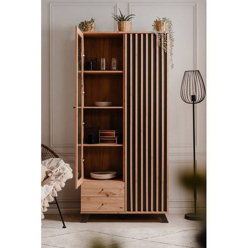 Calicosy - LUBLIN Servieskast - Licht hout - 40x92x198 cm