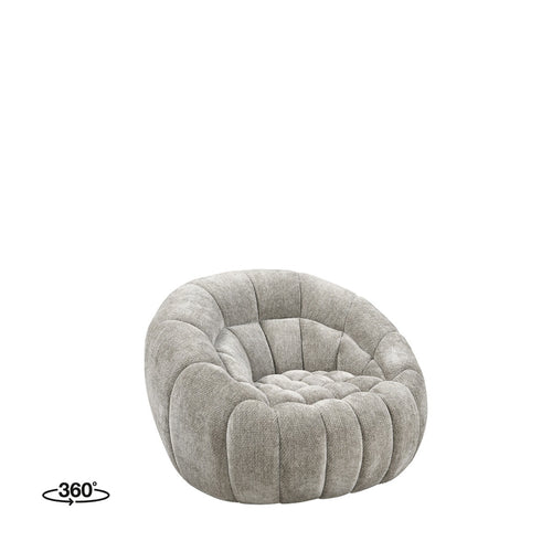 LABEL51 Fauteuil Cloud - Grijs Stof - Draaibaar