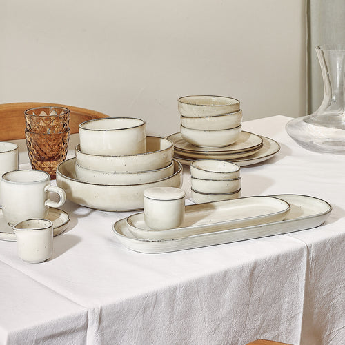 Salt & Pepper - Serveerschaal 28xH7cm ivoor Meridian - Set van 2