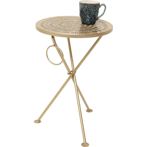 Kare Design Bijzettafel Clack Mosaic Ø35cm bruin