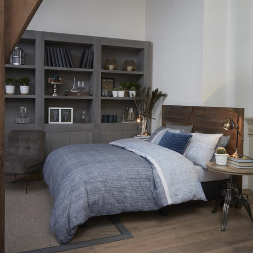 Rivièra Maison - Amsterdam Loft dekbedovertrek - Lits-Jumeaux XL - 260x200/220 cm - Blauw Grijs