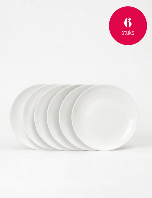 vtwonen - Borden - Wit - 20 cm - Set van 6