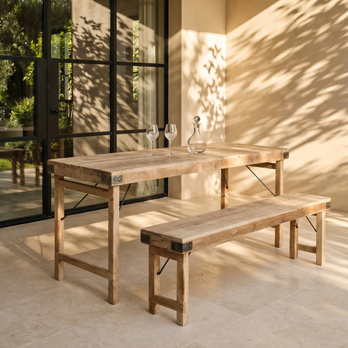 Raw materials inklapbare tafel Limewash - naturel - 172x60x76 cm