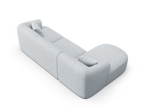 Cosmopolitan Design Modulaire hoekbank links Campi 4-zits, structurele stof lichtgrijs - 156x256x70cm