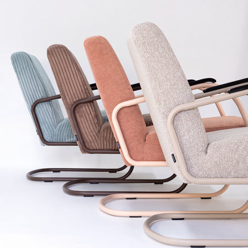 Spinder Design Retro Fauteuil - Brede ribstof - Chocolate Brown/Espresso