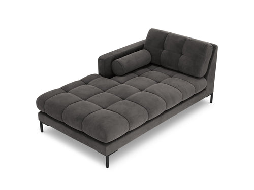 Cosmopolitan Design linker meridiaan Bali flueel, donkergrijs - 185x102x75cm