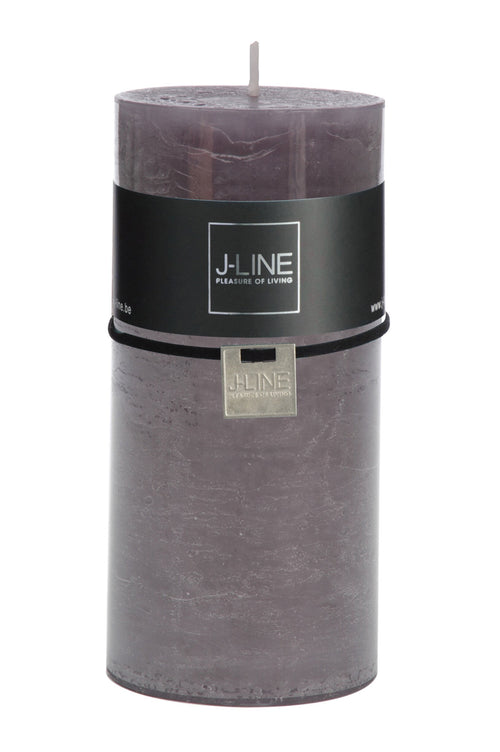 J-Line cilinderkaars Graniet - grijs - large - 52U - 6 stuks