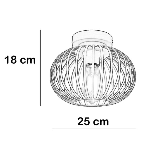 Freelight plafondlamp Aglio - 1 lichts - 25  x 18   cm - zwart - vtwonen shop