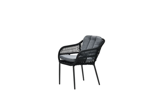 Pescara dining fauteuil - carbon black -rope black - mystic grey - vtwonen shop