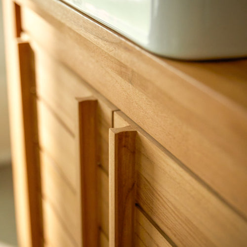 Tikamoon Wastafelmeubel van massief teak 90 cm - Naturel