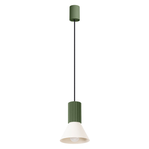 Sollux Lighting Hanglamp ESTRIA 1 beige/olijfgroen - 14x14x120cm