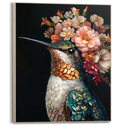 Reinders schilderij Kolibrie met bloemenkroon - 40x50cm