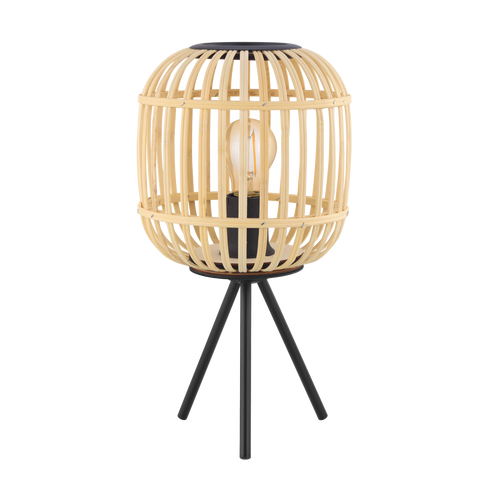 EGLO tafellamp Bordesley - e27 - 40 cm - zwart/natuur - vtwonen shop