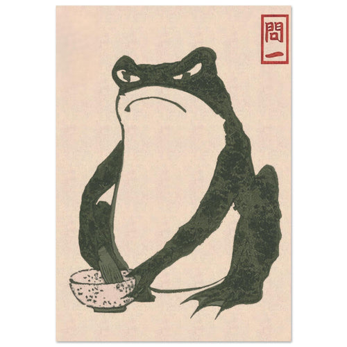 Artfulprints Poster Matsumoto Hoji - Frog I   - 70x100 cm - Groen