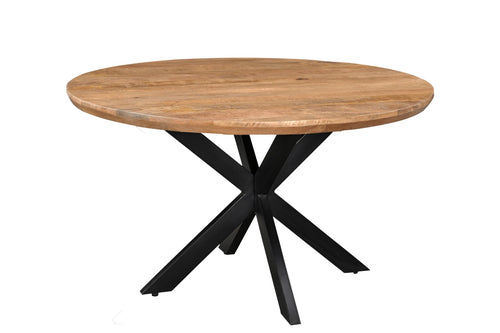 Livingfurn eetkamertafel Jesper Round - 150cm - mangohout - vtwonen shop