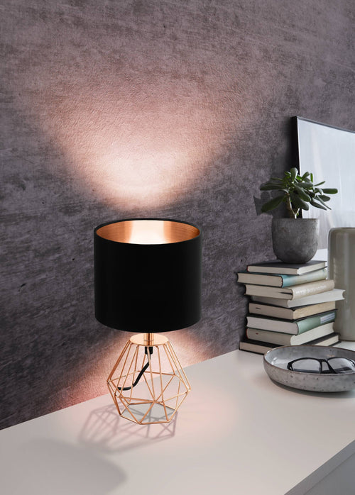 EGLO tafellamp Carlton 2 - e14 - 30,5 cm - koper/zwart