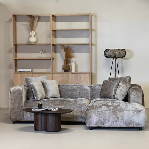 Giga Meubel Chaise Longue Bank Nantes - 3-Zits - Rechts - Taupe