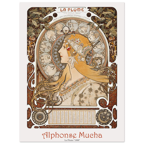 Artfulprints  Alphonse Mucha - La plume   poster 30x40 cm