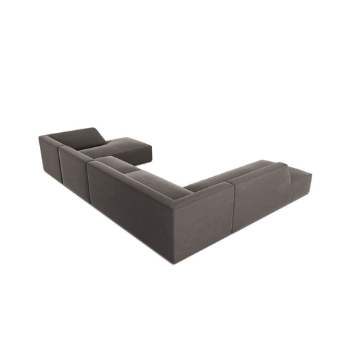 Cosmopolitan Design - Panoramische hoekbank Siena 7-zits, flueel donkergrijs - 273x366x69cm
