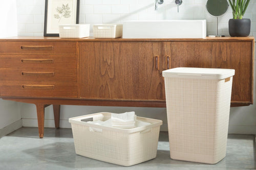 Curver Jute Wasmand met deksel - 58L - Gebroken wit - vtwonen shop