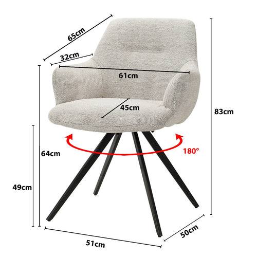 Livingfurn eetkamerstoel Sneak Natural - stof - vtwonen shop