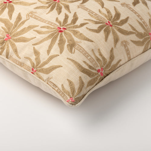 ZENNA - kussenhoes 45x45 cm - palmbomen - Almond Buff - bruin, beige