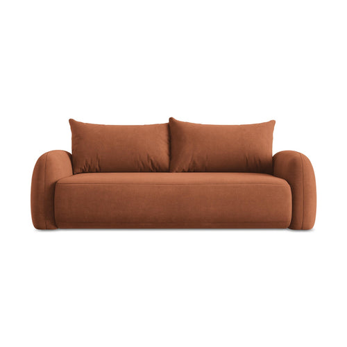 LaMiaSofa 3-zits slaapbank Amalfi - chenille stof - terracotta - 250x112x90