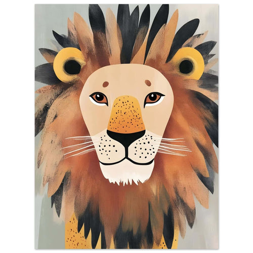 Artfulprints Poster Koning van de jungle   - 30x40 cm - Bruin