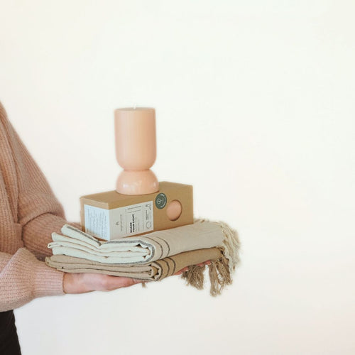 Originalhome kaars organische vorm - perzik - S - vtwonen shop