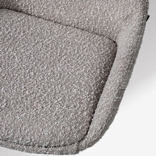 Nolon Nola-Isa Eetkamerstoel Bouclé Taupe - Draaibaar Wit Onderstel