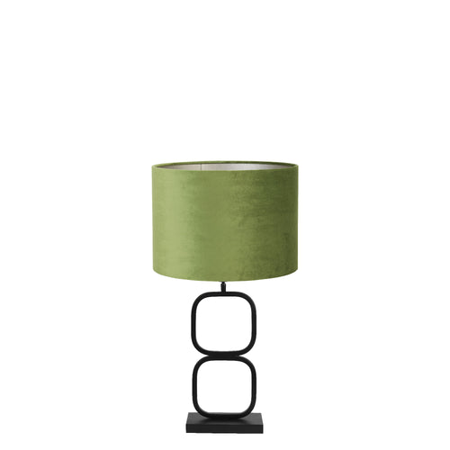 Light & Living tafellamp Lutika/Velours - zwart, groen - 30x30x67cm