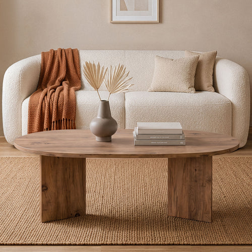 Calicosy - IRIS Ovale salontafel L119 cm - Kasjmier - 60x119x39,8 cm