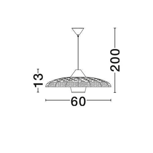 Nova Luce CAPA Dome hanglamp voor plafond, natuurlijk, zwart, E27, 1x12W