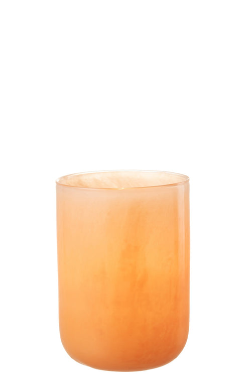 J-Line vaas Corrie - glas - koraal - medium - 23 cm hoog
