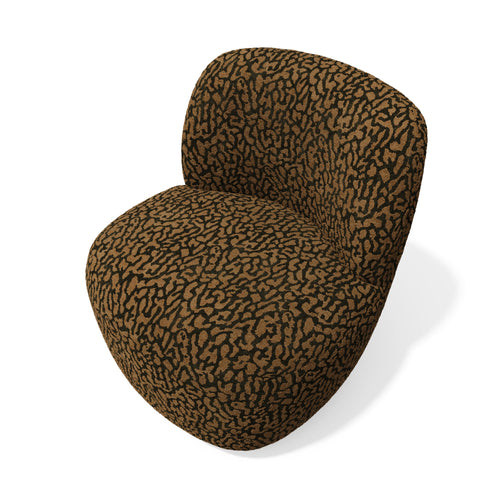 Premium Interiors - Draaistoel COMI - stof met patroon  bruin 65cm