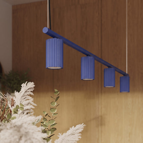 Sollux Lighting Kroonluchter KARBON 4 ultramarijn - 122x6,5x212cm