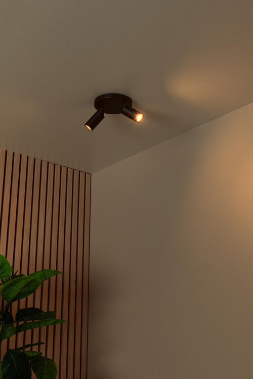 Lucide plafondspot RITMO - 2xGU10 (MR11) - Zwart - vtwonen shop