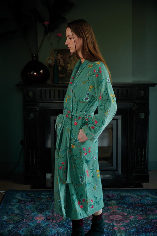 Pip Studio badjas Les Fleurs - XL - groen - vtwonen shop