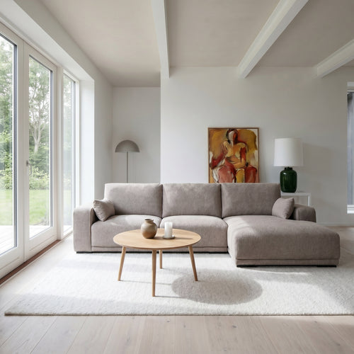 Furnhouse chaise longue bank rechts California - Beige - Stof - 105x305x85