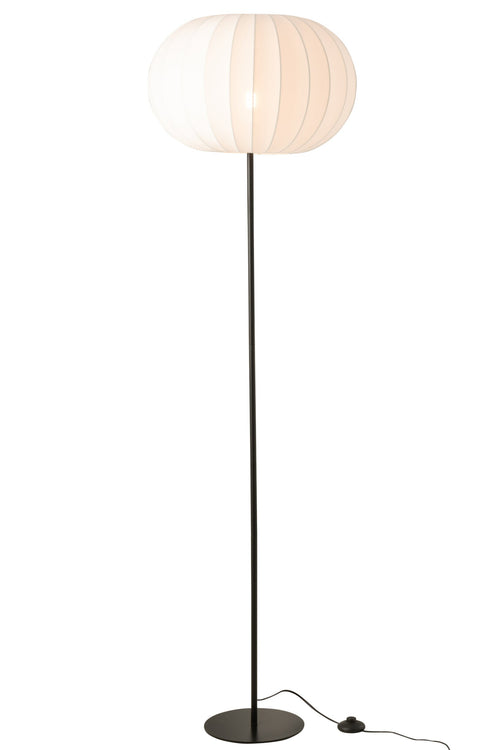 J-Line vloerlamp Lantaarn - metaal/textiel - wit - large