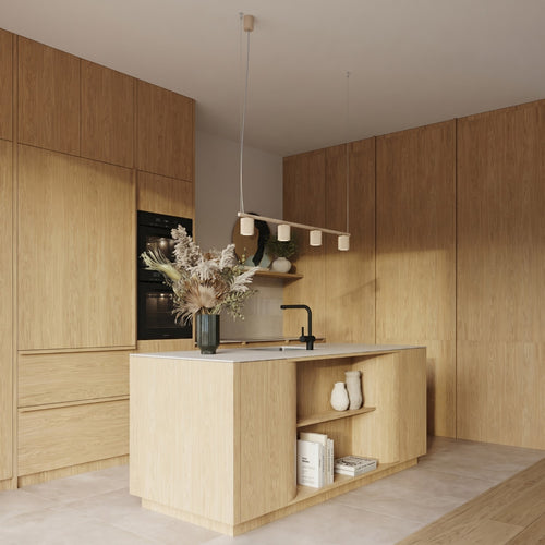 Sollux Lighting Kroonluchter KARBON 4 beige - 122x6,5x212cm