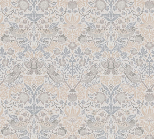 Livingwalls behang bloemen en vogels in art nouveau stijl beige, blauw en grijs - 53 cm x 10.05 m - AS-390564 - vtwonen shop