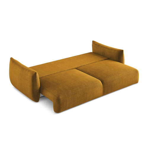 LaMiaSofa 3-zits slaapbank Savona - textuurstof - mosterd - 230x105x90