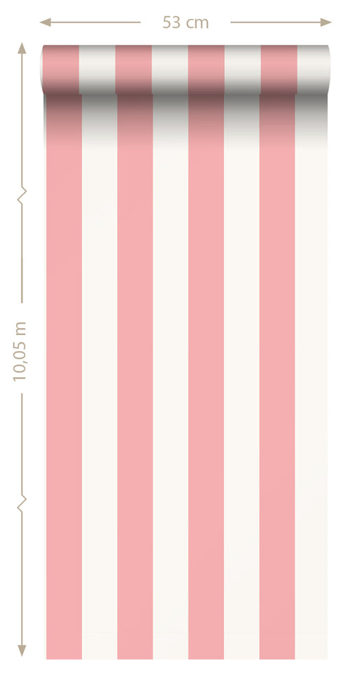 ESTAhome behang strepen licht roze en wit - 53 cm x 10.05 m - 139906 - vtwonen shop