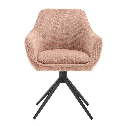 Livingfurn eetkamerstoel Thomas Brique - roze - stof - set van 2 - vtwonen shop