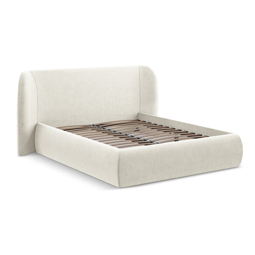 LaMiaSofa Bed met opbergruimte Trieste - velours - lichtbeige - 230x215x110