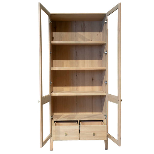 DÉJA Living Vitrinekast Navia - Naturel Eiken - 85x40x200cm