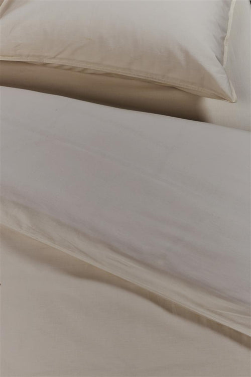 Ambiante Cotton Uni dekbedovertrek - Effen - Eenpersoons - 140x200/220 - Taupe