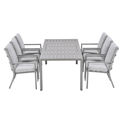 Garden Impressions Tuinset Senja 7-delig taupe - Kasper tuintafel 220x93 cm